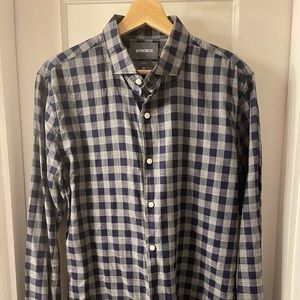 Bonobos Long Sleeve Cotton Plaid Button Down, Size Medium